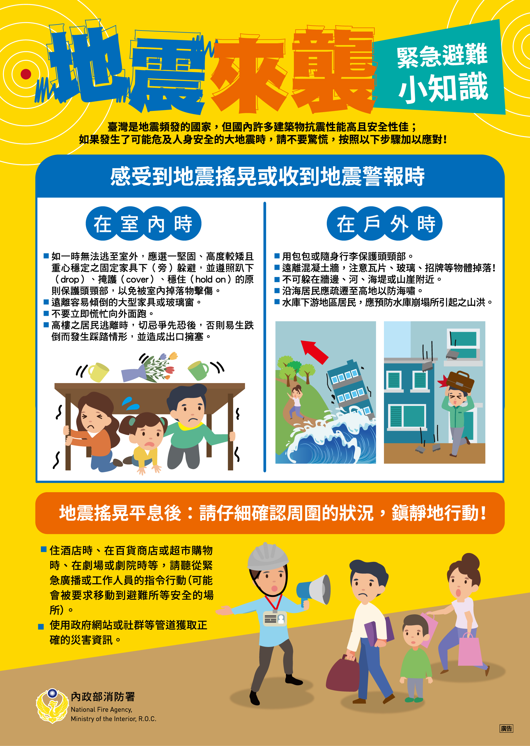 第二大隊防災宣導【地震來襲-緊急避難小知識】(將開啟新視窗)