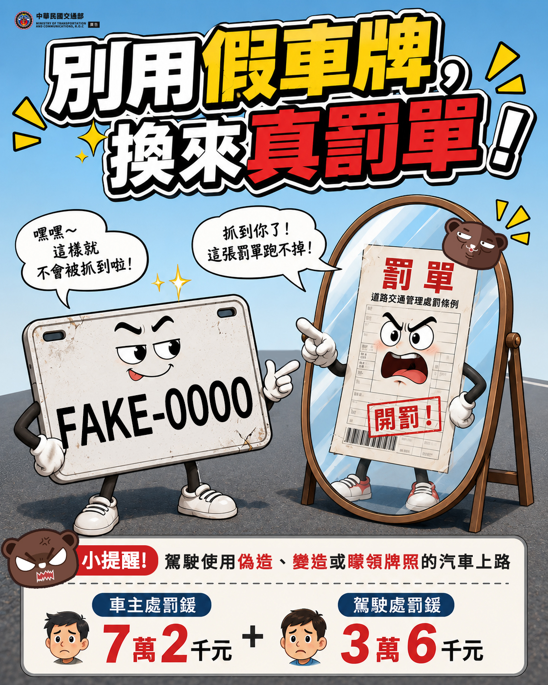 第二大隊交通安全宣導【別用假車牌換來真罰單 (115年)】(將開啟新視窗)