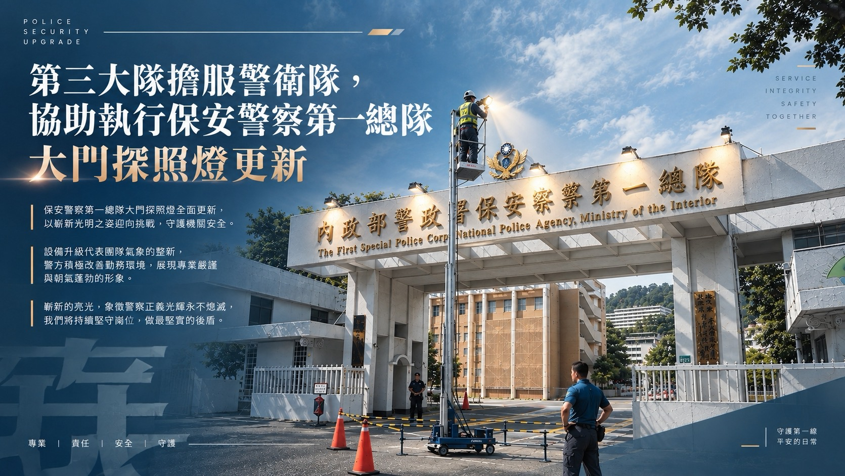 第三大隊警衛隊之大門恆亮安全燈更換(將開啟新視窗)