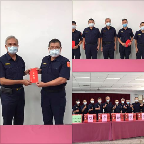 劉副總隊長安永於代表總隊長蒞臨本大隊致贈端午節慰問金及水果，慰勉同仁勤務辛勞