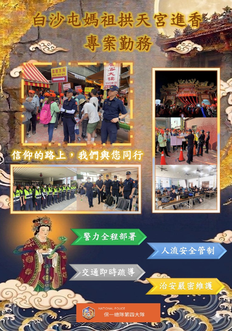 第四大隊白沙屯媽祖拱天宮進香專案勤務