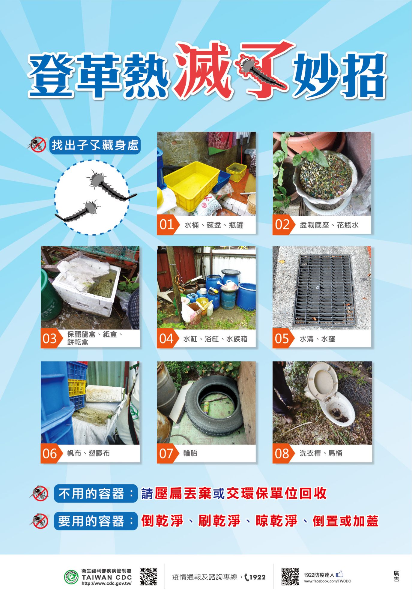 衛生福利部疾病管制署：登革熱滅孓妙招-第六大隊疾病防治宣導